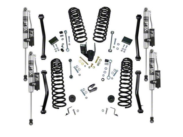 SuperLift 4-Inch Dual Rate Coil Suspension Lift Kit with Fox 2.0 Reservoir Shocks (18-24 Jeep Wrangler JL 4-Door, Excluding 4xe & Rubicon 392)