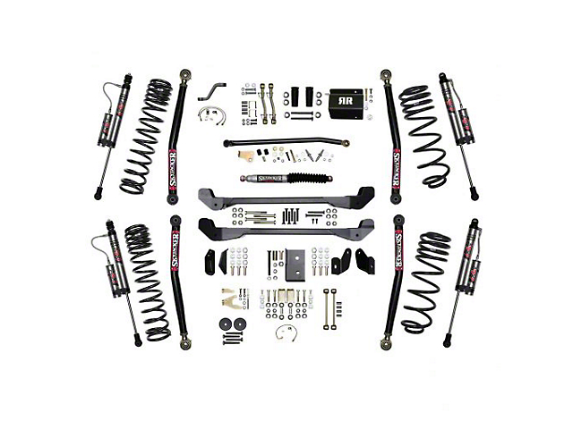 SkyJacker 4-Inch Rock Ready Suspension Lift Kit with ADX 2.0 Remote Reservoir Shocks (97-06 Jeep Wrangler TJ, Excluding Unlimited)