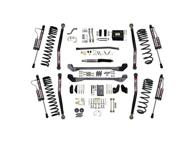 SkyJacker 6-Inch Rock Ready Suspension Lift Kit with Lower Flex Links and ADX 2.0 Remote Reservoir Shocks and Lower Flex Links (97-06 Jeep Wrangler TJ, Excluding Unlimited)