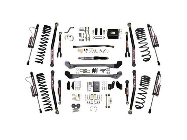 SkyJacker 6-Inch Rock Ready Suspension Lift Kit with Upper and Lower Flex Links and ADX 2.0 Remote Reservoir Shocks and Lower Flex Links (97-06 Jeep Wrangler TJ, Excluding Unlimited)