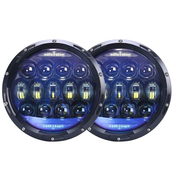 Empire Offroad LED 7-Inch Empire Series 130W LED Headlights; Black Housing; Clear Lens (97-18 Jeep Wrangler TJ & JK)