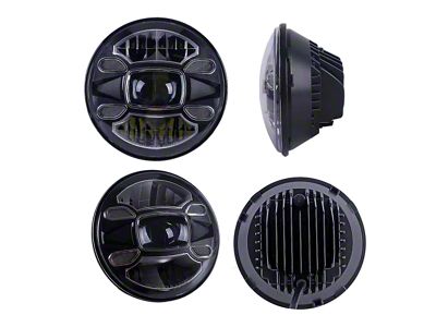 Empire Offroad LED 7-Inch Kraken Series LED Headlights; Black Housing; Clear Lens (97-18 Jeep Wrangler TJ & JK)