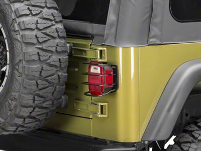 Smittybilt Euro Tail Light Guards; Black (76-06 Jeep CJ5, CJ7, Wrangler YJ & TJ)