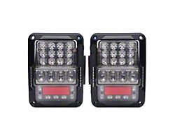 Empire Offroad LED Are You Afraid of the Dark LED Tail Lights; Black Housing; Clear Lens (07-18 Jeep Wrangler JK)