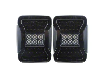 Empire Offroad LED Inferno Series LED Tail Lights; Black Housing; Smoked Lens (07-18 Jeep Wrangler JK)