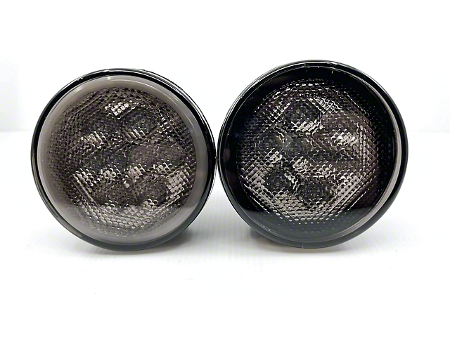 Empire Offroad LED LED Turn Signals with Halo; Smoked (07-18 Jeep Wrangler JK)