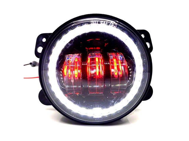 Empire Offroad LED 4-Inch LED Fog Lights with Angel Eyes and Red Accent (07-24 Jeep Wrangler JK & JL)