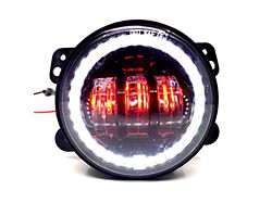 Empire Offroad LED 4-Inch LED Fog Lights with Angel Eyes and Red Accent (07-23 Jeep Wrangler JK & JL)