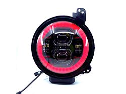 Empire Offroad LED 9-Inch Static Series RGBW LED Headlights; Black Housing; Clear Lens (18-23 Jeep Wrangler JL)