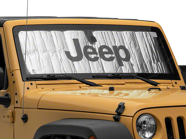 Officially Licensed Jeep Front Windshield Sun Shade with Jeep Logo (07-18 Jeep Wrangler JK)