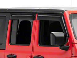 RedRock Tape-On Window Deflectors; Front and Rear; Smoked (18-23 Jeep Wrangler JL 4-Door)