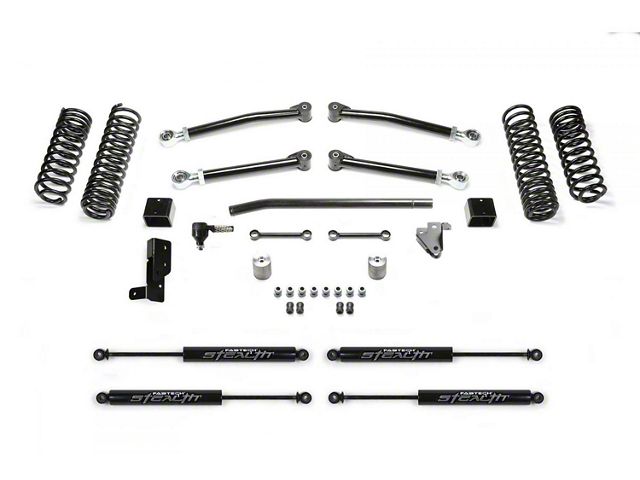 Fabtech 3-Inch Trail Suspension Lift Kit with Stealth Shocks (20-24 3.0L EcoDiesel Jeep Wrangler JL; 21-24 Jeep Wrangler JL Rubicon 392)