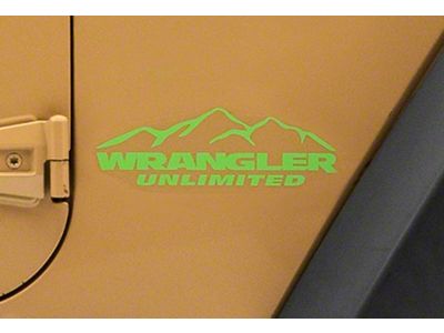 Jeep Licensed by RedRock Mountain Wrangler Unlimited Decal; Lime Green (87-18 Jeep Wrangler YJ, TJ & JK)