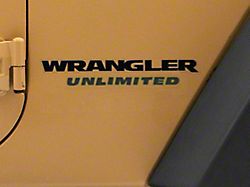 Officially Licensed Jeep Unlimited Side Decal; Matte Black (87-18 Jeep Wrangler YJ, TJ & JK)