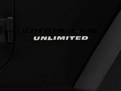 Officially Licensed Jeep Unlimited Side Decal; Silver (87-18 Jeep Wrangler YJ, TJ & JK)