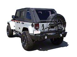 Recovery Rear Bumper with Tire Carrier; Textured Black (07-18 Jeep Wrangler JK)