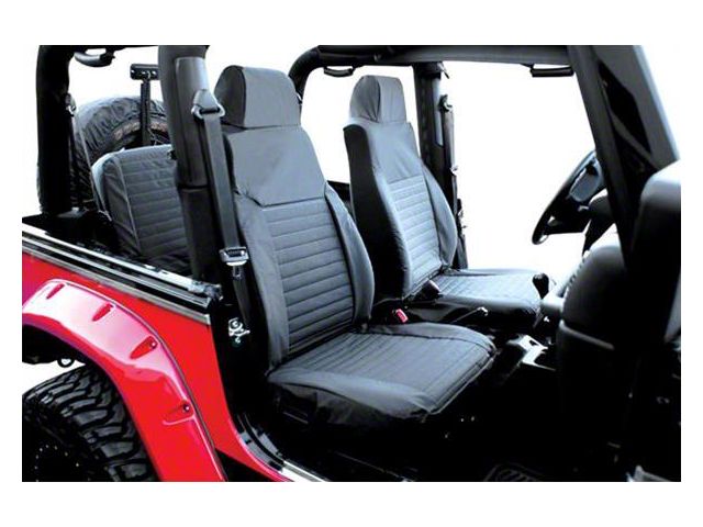 Replacement Rear Front Covers; Diamond Black (03-06 Jeep Wrangler TJ)