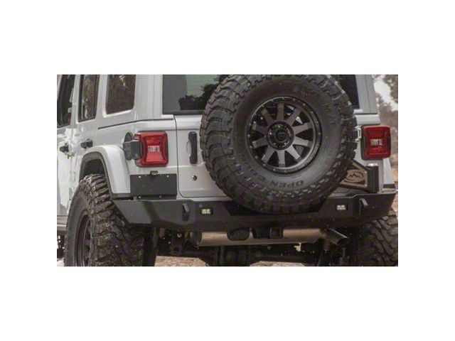 Expedition One Trail Series 2 Rear Bumper with Smooth Motion Tire Carrier System; Bare Metal (18-24 Jeep Wrangler JL)