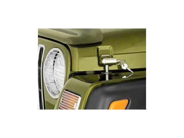Smittybilt Locking Hood Catch Kit; Chrome (97-06 Jeep Wrangler TJ)