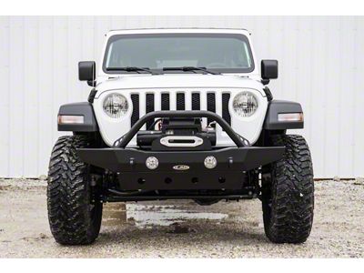 LoD Offroad Destroyer Mid-Width Front Bumper with Bull Bar; Black Texture (20-24 Jeep Gladiator JT)