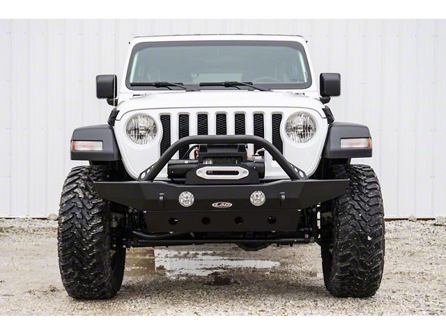 LoD Offroad Destroyer Mid-Width Front Bumper with Bull Bar; Black Texture (18-24 Jeep Wrangler JL)