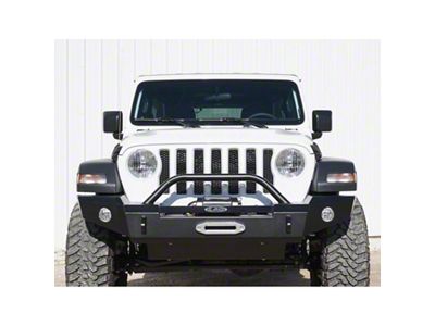 LoD Offroad Signature Series Full Width Front Bumper for Warn Power Plant Winch Only; Black Texture (18-24 Jeep Wrangler JL)