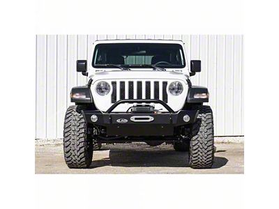 LoD Offroad Signature Series Mid Width Front Bumper for Warn Power Plant Winch Only; Black Texture (18-24 Jeep Wrangler JL)