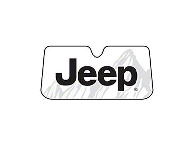 Sun Shade with Jeep Logo; White (Universal; Some Adaptation May Be Required)