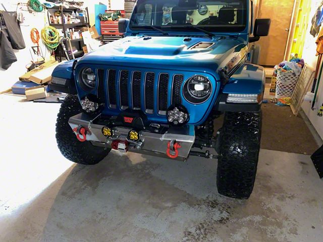 Next Venture Motorsports Featherweight Series Front Bumper with Stinger; Bare Aluminum (18-24 Jeep Wrangler JL)