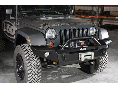 LoD Offroad Signature Series Full-Width Front Bumper; Black Texture (07-18 Jeep Wrangler JK)