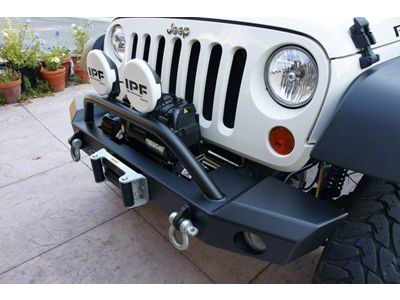 LoD Offroad Signature Series Mid-Width Front Bumper with Bull Bar; Black Texture (07-18 Jeep Wrangler JK)