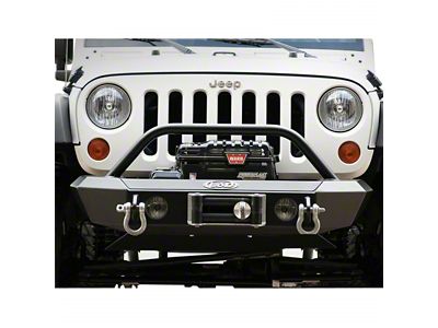 LoD Offroad Signature Series Shorty Front Bumper with Bull Bar; Black Texture (07-18 Jeep Wrangler JK)