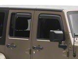 EGR In-Channel Window Visors; Front and Rear; Matte Black (07-18 Jeep Wrangler JK 4-Door)