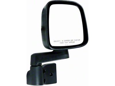 Replacement Manual Side Door Mirror; Passenger Side (05-06 Jeep Wrangler TJ)