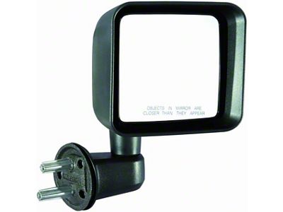 Replacement Manual Side Door Mirror; Passenger Side (07-10 Jeep Wrangler JK)