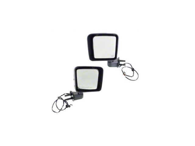 Replacement Powered Heated Side Door Mirror with Two Connectors; Driver Side (14-18 Jeep Wrangler JK)