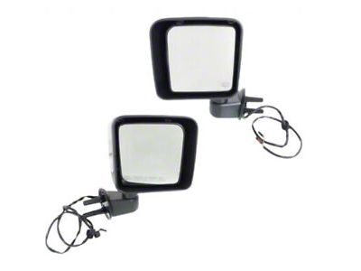 Replacement Powered Heated Side Door Mirror with Two Connectors; Driver Side (14-18 Jeep Wrangler JK)