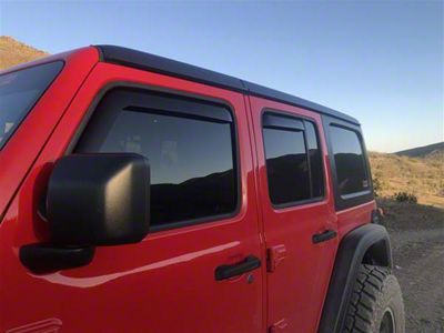 EGR In-Channel Window Visors; Front and Rear; Matte Black (18-23 Jeep Wrangler JL 4-Door)