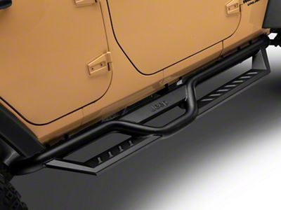 Jeep Licensed by RedRock HD Drop Side Step Bars with Jeep Logo (07-18 Jeep Wrangler JK 4-Door)