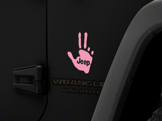 Officially Licensed Jeep Jeep Peace Decal; Pink (87-18 Jeep Wrangler YJ, TJ & JK)