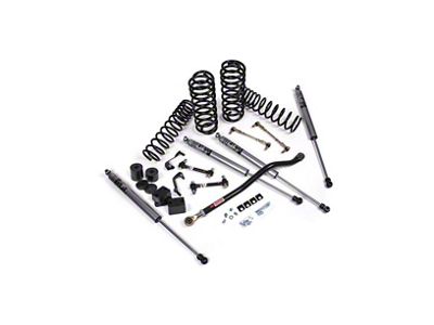 JKS Manufacturing 2.50-Inch J-Venture Standard Rate Coil Suspension Lift Kit with FOX Adventure Series Shocks (18-24 Jeep Wrangler JL 4-Door, Excluding 4xe & Rubicon 392)