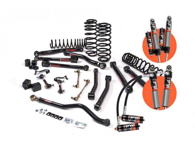 JKS Manufacturing 3.50-Inch J-Krawl Standard Rate Coil Suspension Lift Kit with FOX 2.5 Performance Elite Series Shocks (18-24 Jeep Wrangler JL 4-Door, Excluding 4xe & Rubicon 392)