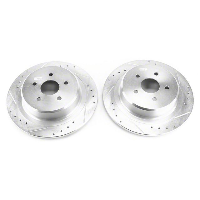 PowerStop Jeep Wrangler Evolution CrossDrilled and Slotted Rotors; Rear Pair AR8385XPR (0724