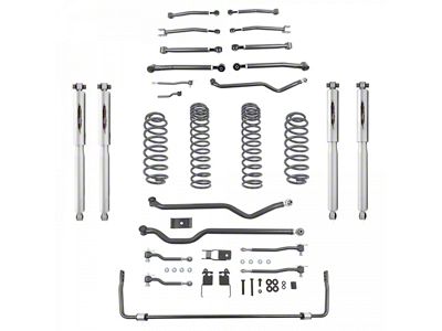 Belltech 4-Inch Suspension Lift Kit with Trail Performance Shocks and Sway Bar (20-23 3.0L EcoDiesel Jeep Wrangler JL 4-Door)