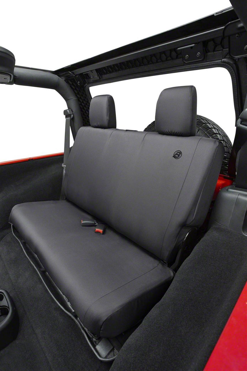 Bestop Jeep Wrangler Rear Seat Cover; Black Diamond 2928235 (0718 Jeep Wrangler JK 2Door