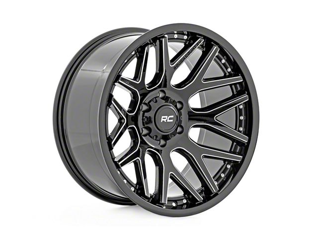Rough Country 95 Series Gloss Black Machined Wheel; 20x10 (18-24 Jeep Wrangler JL)