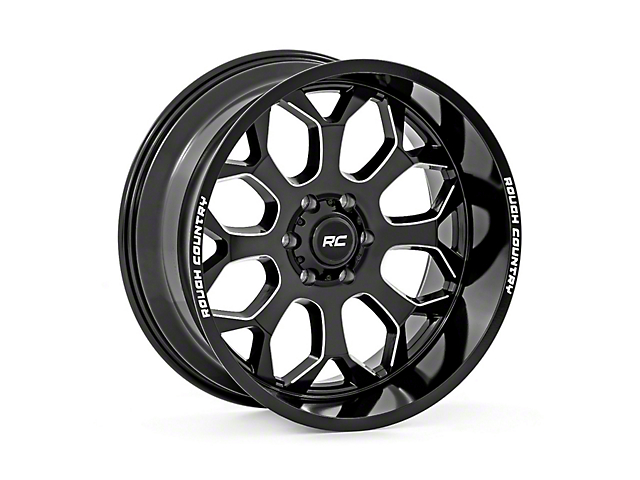 Rough Country One-Piece Series 96 Gloss Black Wheel; 20x10 (20-23 Jeep Gladiator JT)