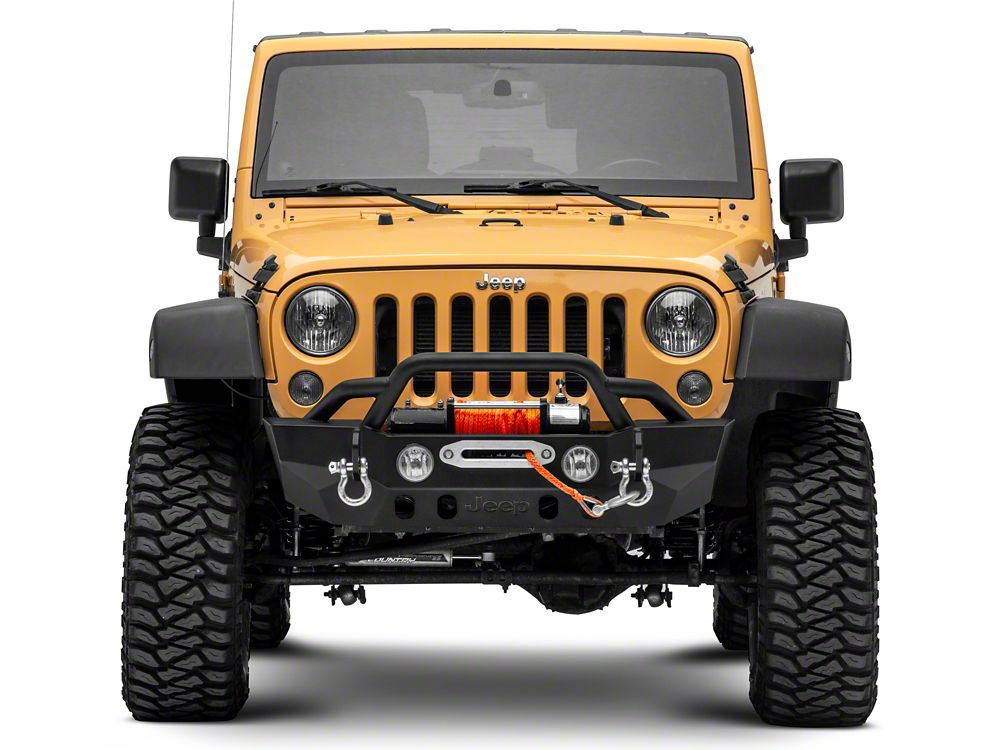 Jeep Licensed by RedRock Crawler Stubby Winch Front Bumper with