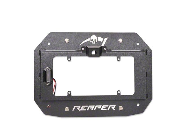 Reaper Off-Road Tailgate Cover License Plate; Textured Black (18-24 Jeep Wrangler JL)
