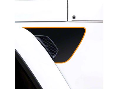 Fender Vent Premium Wrap Decal; Matte Black with Golden Yellow Outline (20-24 Jeep Gladiator JT)